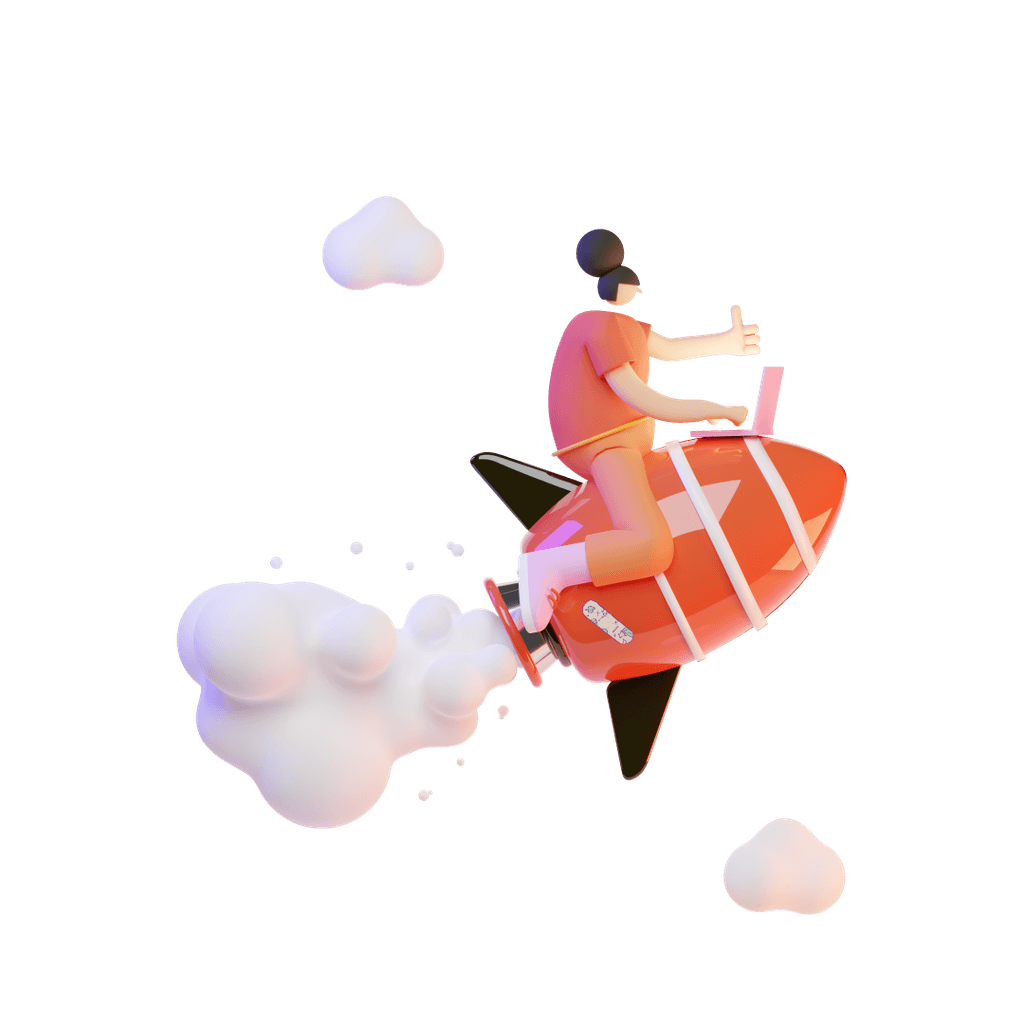 person riding a rocket